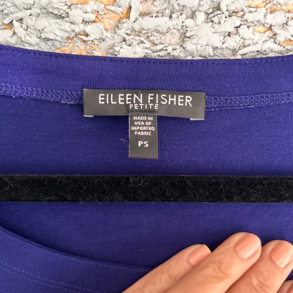 Eileen Fisher Petite Purple Rayon Lycra Scoop Neck Tunic Top PS - Picture 5 of 6